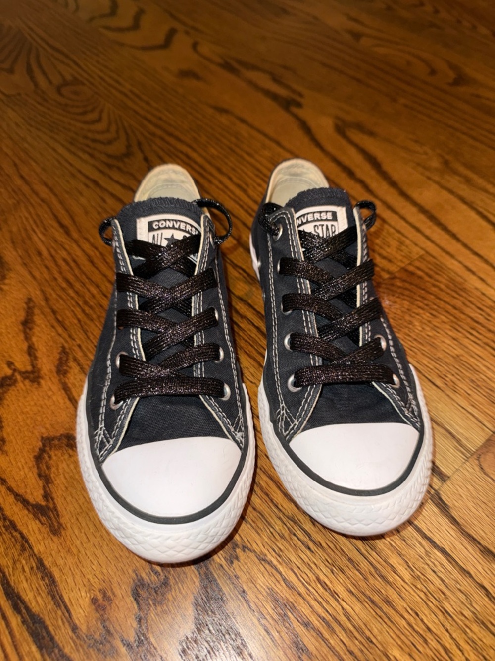 Converse Kids Black & White Low Top Canvas Sneakers